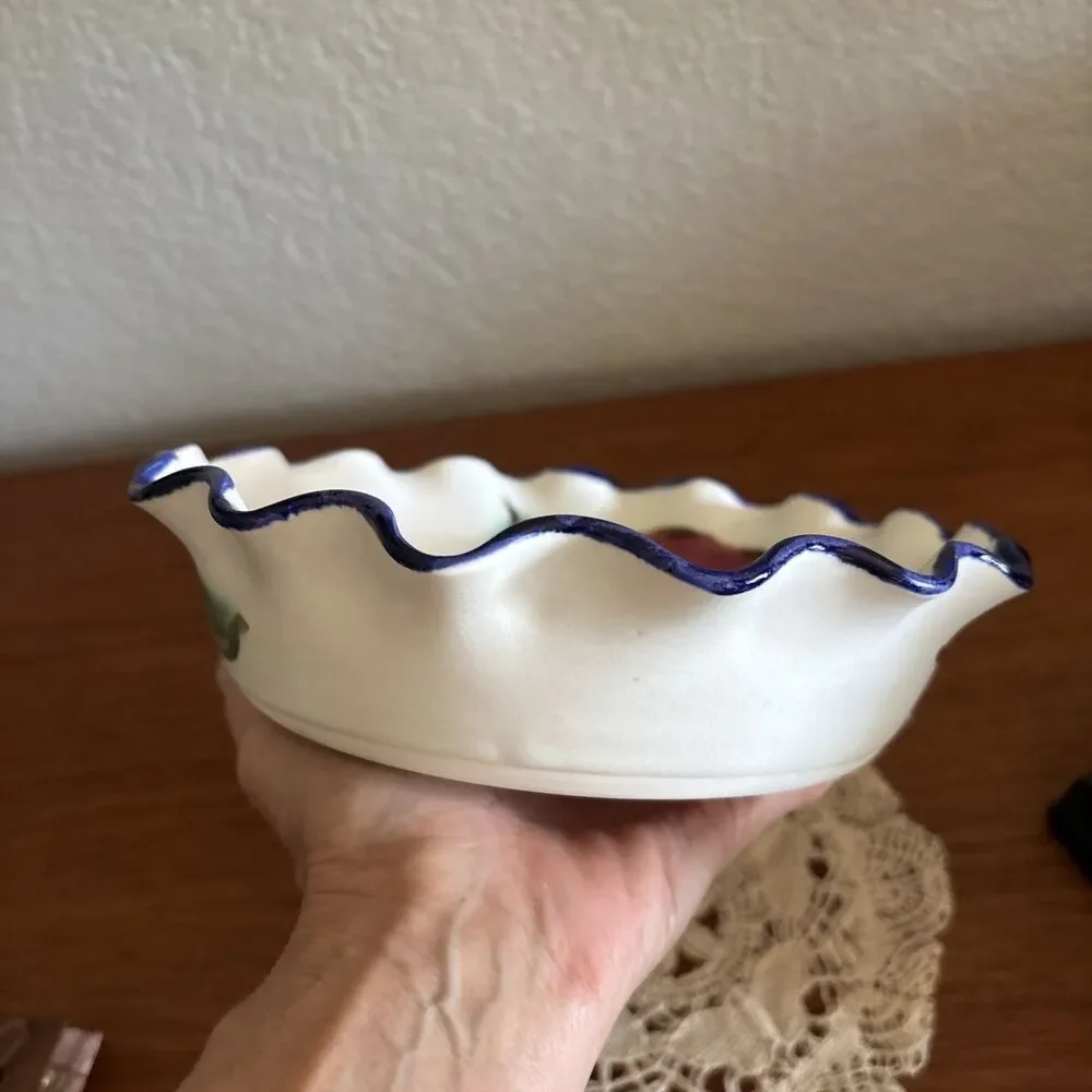 Vintage Clouds Folsom Apple Pattern Deep Dish Pie Cobbler Pan Ruffled 8